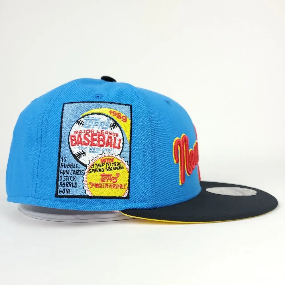 NY Yankees Mitchell & Ness MLB Fitted 7 1/4 Flatbill Hat‎ Cap 3D Logo Blue NWT